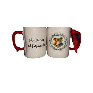 Rae Dunn Harry Potter Christmas At Hogwarts Double Sided 18 oz Ceramic Mug NEW